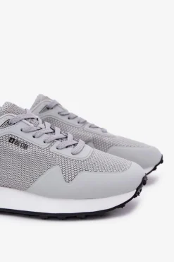 New Sneakersy Męskie Na Platformie Big Star RR174358 Hi-Poly System Szare Męskie Obuwie Sportowe Męskie