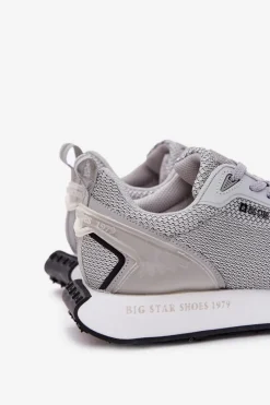 New Sneakersy Męskie Na Platformie Big Star RR174358 Hi-Poly System Szare Męskie Obuwie Sportowe Męskie