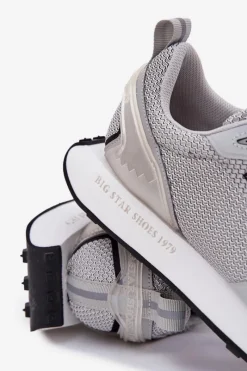 New Sneakersy Męskie Na Platformie Big Star RR174358 Hi-Poly System Szare Męskie Obuwie Sportowe Męskie