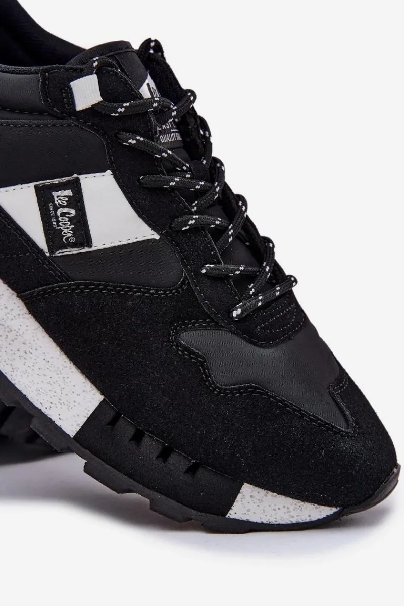 Sale Sneakersy Męskie Na Platformie LCJ-25-03-3378M Czarne Męskie Obuwie Sportowe Męskie