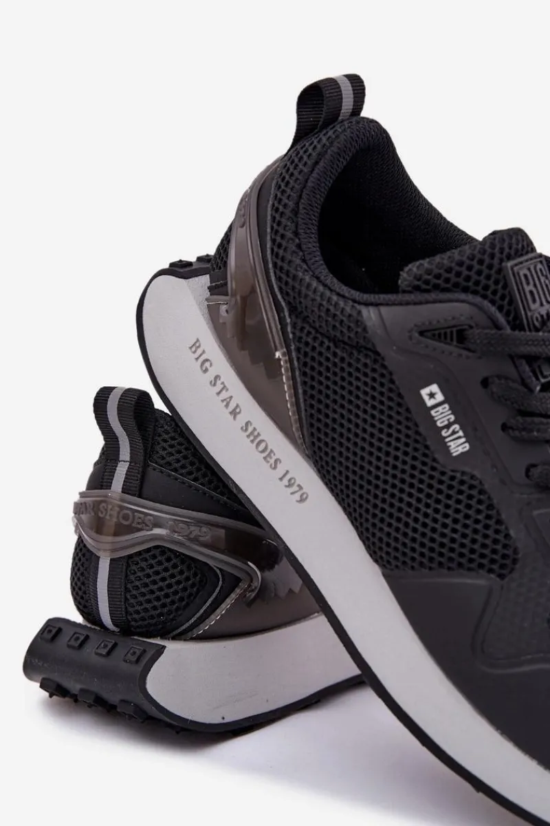 Obuwie Sportowe Męskie>Big Star Shoes Sneakersy Męskie Na Platformie Big Star RR174361 Hi-Poly System Czarne