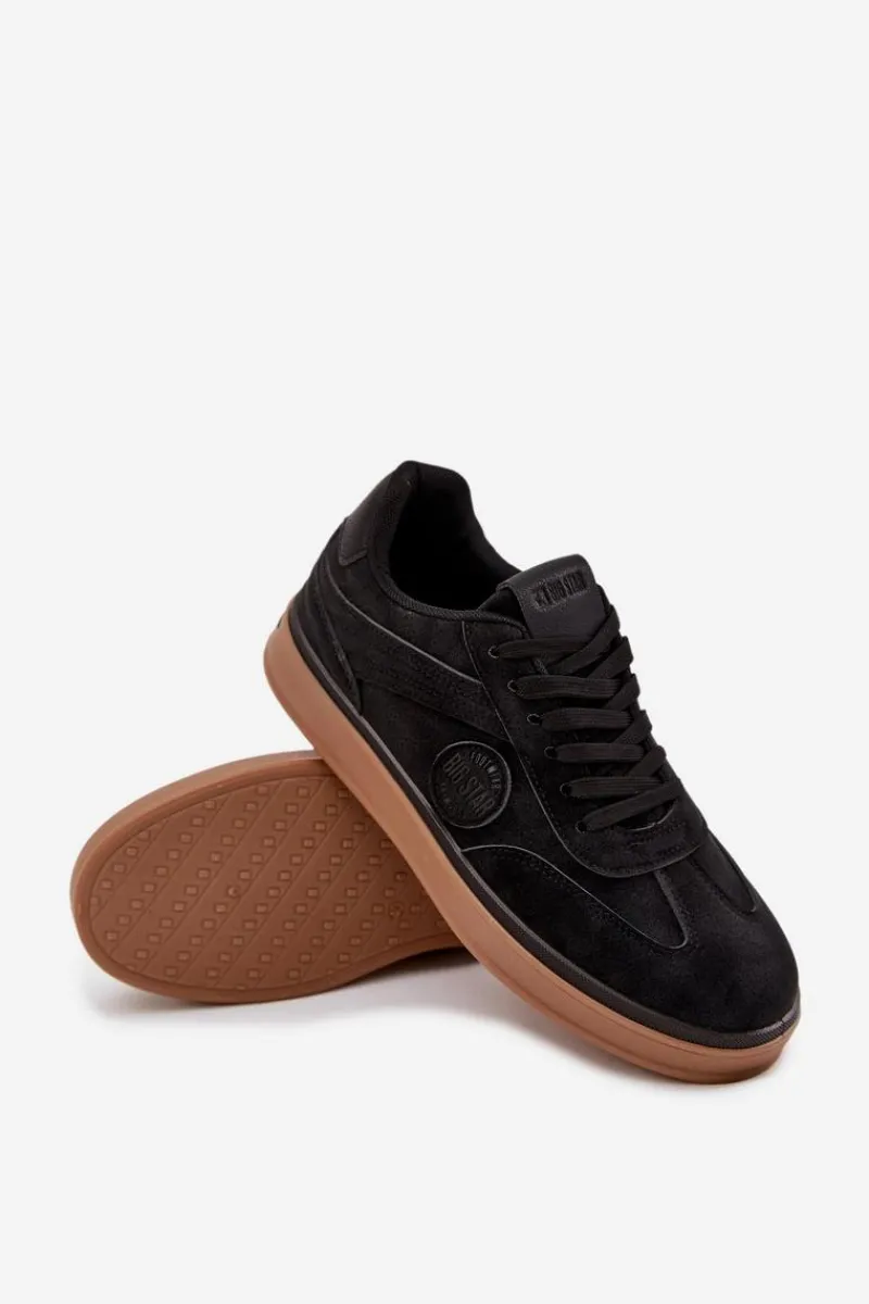 Obuwie Sportowe Męskie>Big Star Shoes Sneakersy Męskie Niskie Big Star SS174019 HI-POLY SYSTEM Czarne Czarny