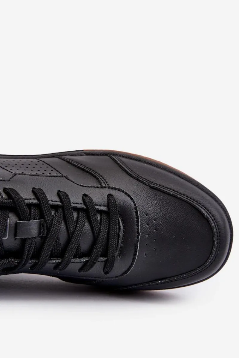 Obuwie Sportowe Męskie>Evento Sneakersy Męskie Z Eko Skóry Czarne Radikalle