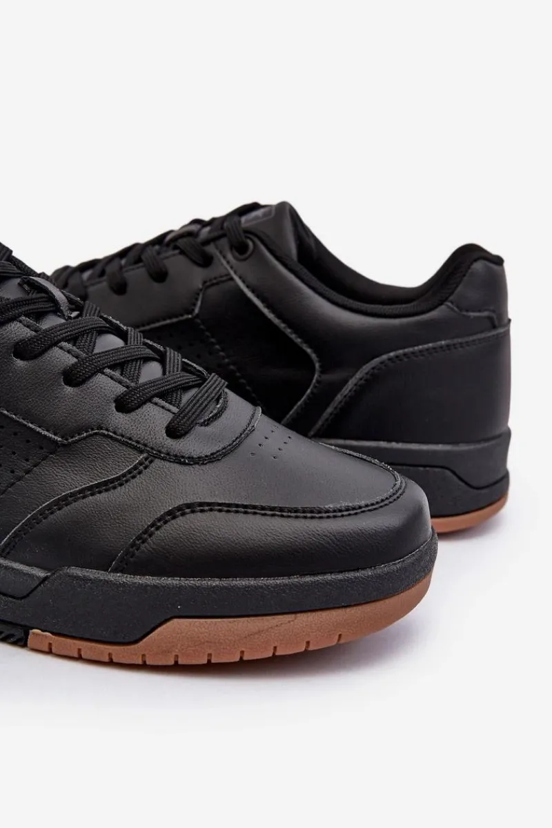 Obuwie Sportowe Męskie>Evento Sneakersy Męskie Z Eko Skóry Czarne Radikalle