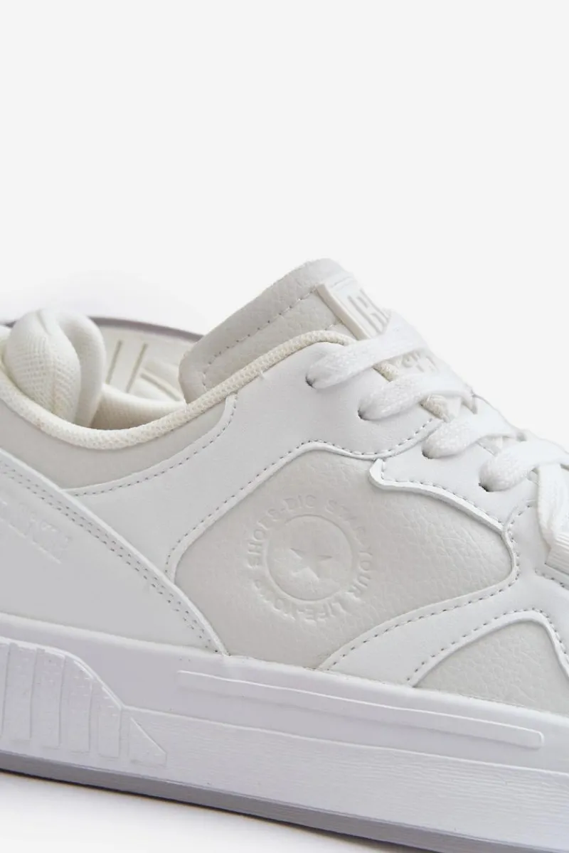 Obuwie Sportowe Męskie>Big Star Shoes Sneakersy Męskie Z Eko Skóry Big Star OO174003 Białe Biały