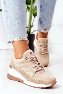 Evento Sneakersy Na Koturnie Beżowe Temida