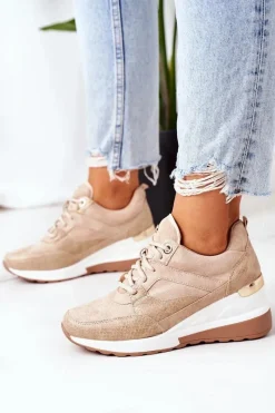 Evento Sneakersy Na Koturnie Beżowe Temida