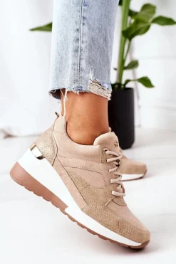 Evento Sneakersy Na Koturnie Beżowe Temida