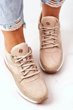 Evento Sneakersy Na Koturnie Beżowe Temida