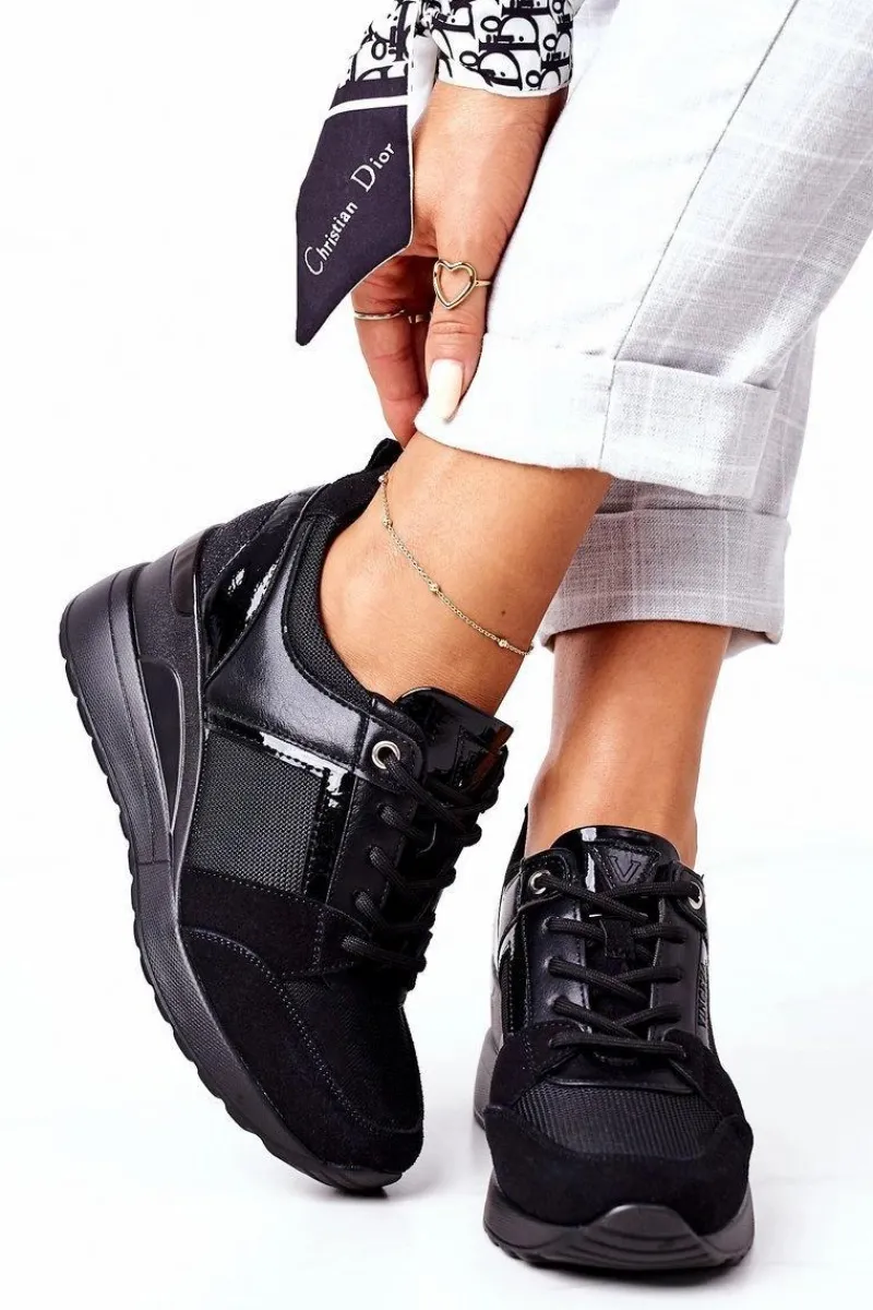 Sale Buty damskie Vinceza Sneakersy Na Koturnie Vinceza 10606 Czarne