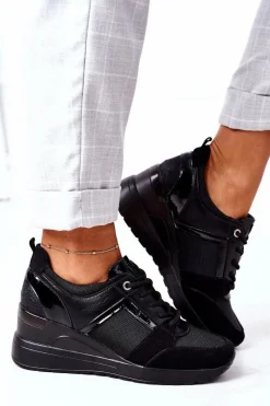 Sale Buty damskie Vinceza Sneakersy Na Koturnie Vinceza 10606 Czarne