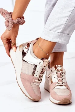 Online Sneakersy Na Koturnie Vinceza 10606 Różowe Damskie Sneakersy Damskie