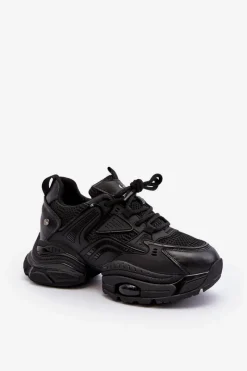 Hot Sneakersy Na Masywnej Podeszwie NN2N4045 Czarne Damskie Sneakersy Damskie