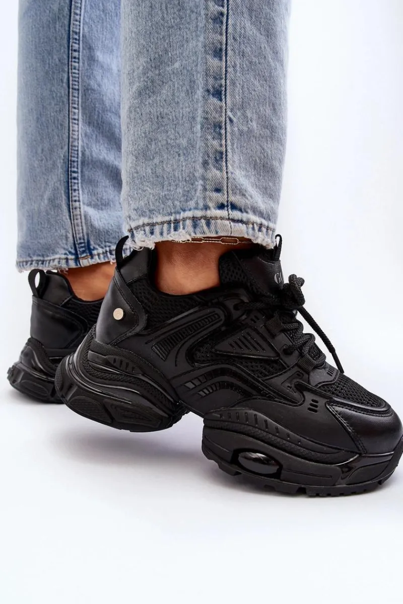 Hot Sneakersy Na Masywnej Podeszwie NN2N4045 Czarne Damskie Sneakersy Damskie