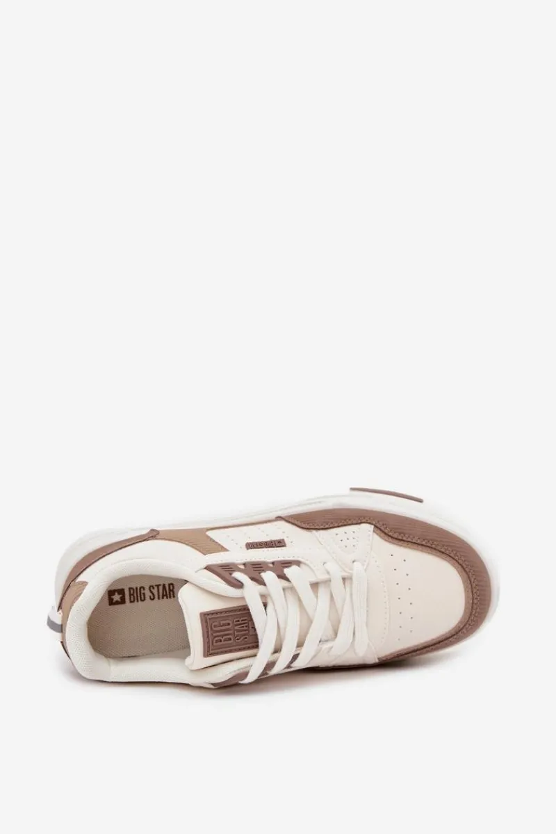 Sneakersy Na Platformie Big Star OO274A151 Ciemnobeżowe Damskie Buty Sportowe Big Star|Sneakersy Damskie