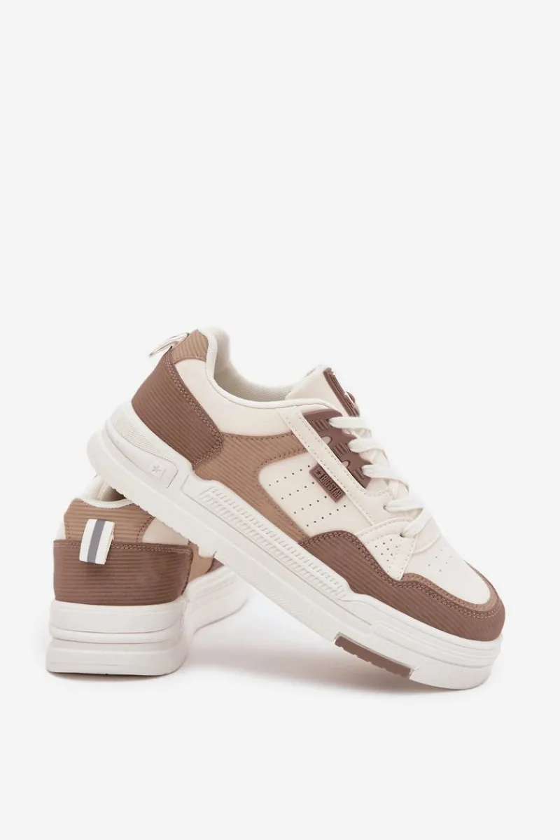 Sneakersy Na Platformie Big Star OO274A151 Ciemnobeżowe Damskie Buty Sportowe Big Star|Sneakersy Damskie