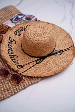 Okrycia Głowy>Boto Słomiany Kapelusz BRUNO ROSSI Hello Sunshine Camel