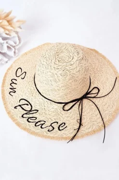 Clearance Słomiany Kapelusz BRUNO ROSSI Sun Please Beżowy Okrycia Głowy