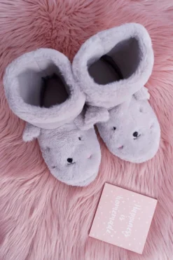 Sale Boto SOXO Ciepłe Domowe Szare Botki Papcie Króliczki 94529