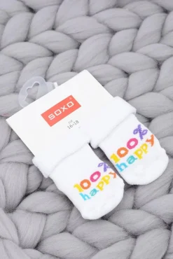 Soxo Niemowlęce Skarpetki Białe 100% Happy Skarpetki|Skarpetki