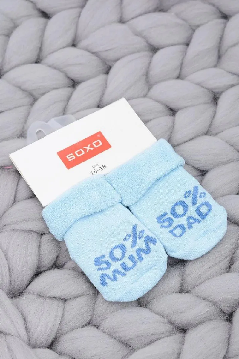 Clearance Soxo Niemowlęce Skarpetki Niebieskie 50% Mum Dad Skarpetki|Skarpetki