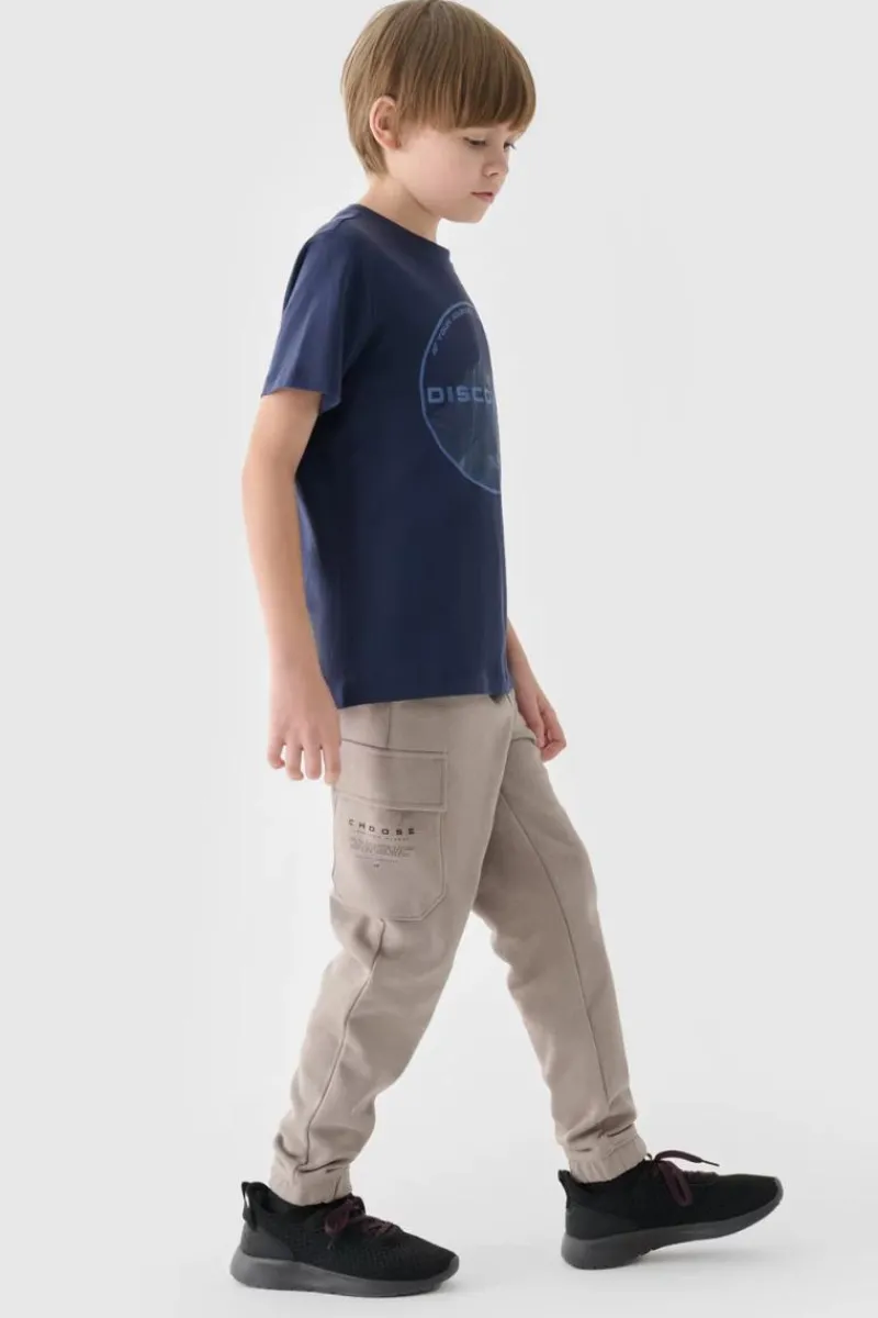 Discount Spodnie Chłopięce Dresowe Joggery JWAW24TTROM760-26S Szare Dzieci Spodnie Dziecięce|Odzież 4F