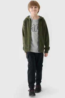 Outlet 4F Spodnie Chłopięce Dresowe Joggery JWAW24TTROM760-20S Czarne Czarny