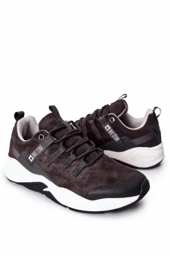 Sale Sportowe Buty Big Star Memory Foam Szare II174184 Męskie Obuwie Trekkingowe Męskie