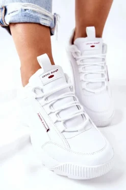 Clearance Sportowe Buty Białe EE2R4133C Damskie Trampki Damskie Cross Jeans