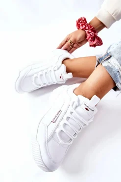 Clearance Sportowe Buty Białe EE2R4133C Damskie Trampki Damskie Cross Jeans