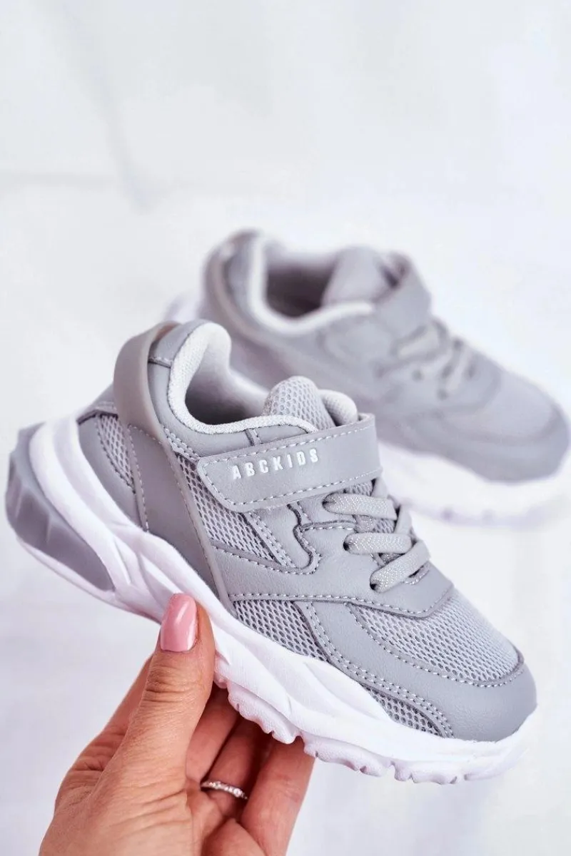 Hot Boto Sportowe Buty Dziecięce Młodzieżowe Szare ABCKIDS B933204077