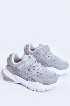 Hot Boto Sportowe Buty Dziecięce Młodzieżowe Szare ABCKIDS B933204077