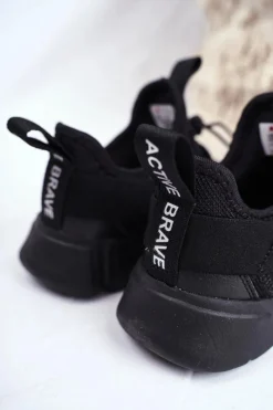 Online Boto Sportowe Buty Dziecięce Młodzieżowe Czarne ABCKIDS B012310074