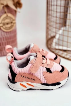 Dziewczęce></noscript>Boto Sportowe Buty Dziecięce na Rzep Różowe Yetto