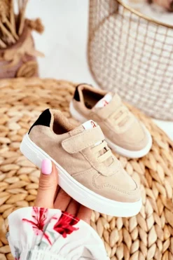 Dziewczęce>Boto Sportowe Buty Dziecięce na Rzep Beżowe Albatros