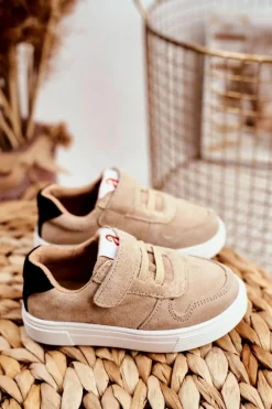 Dziewczęce>Boto Sportowe Buty Dziecięce na Rzep Beżowe Albatros