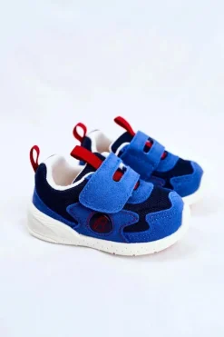 Clearance Boto Sportowe Buty Dziecięce na Rzep Zamszowe Granatowe Malbred