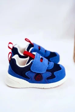 Clearance Boto Sportowe Buty Dziecięce na Rzep Zamszowe Granatowe Malbred