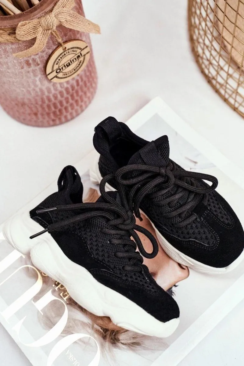 Best Sportowe Buty Dziecięce Sznurowane Zamszowe Czarne Volema Dzieci Dziewczęce