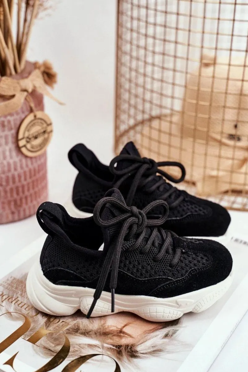 Best Sportowe Buty Dziecięce Sznurowane Zamszowe Czarne Volema Dzieci Dziewczęce