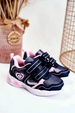 Dziewczęce></noscript>Evento Sportowe Buty Dziecięce Świecące Na Rzepy Granatowe Scarlet