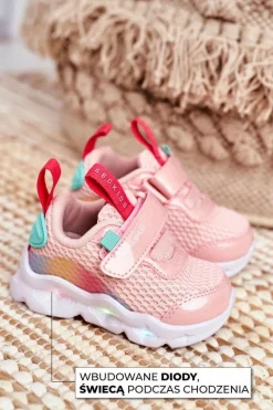 Clearance Sportowe Buty Dziecięce Świecące Różowe ABCKIDS B011105220 Dzieci Dziewczęce