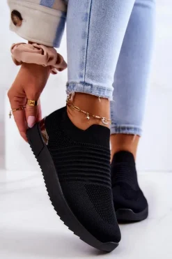 Buty Sportowe Na Platformie>Evento Sportowe Buty Materiałowe Czarne Lorento