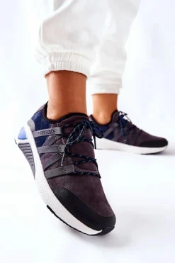 Outlet Big Star Shoes Sportowe Buty Memory Foam Big Star II274309 Granatowe