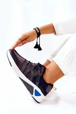 Outlet Big Star Shoes Sportowe Buty Memory Foam Big Star II274309 Granatowe