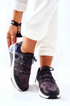 Outlet Big Star Shoes Sportowe Buty Memory Foam Big Star II274309 Granatowe