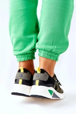 Outlet Sportowe Buty Memory Foam Big Star II274308 Khaki Damskie Trampki Damskie Big Star|Buty Sportowe Na Platformie