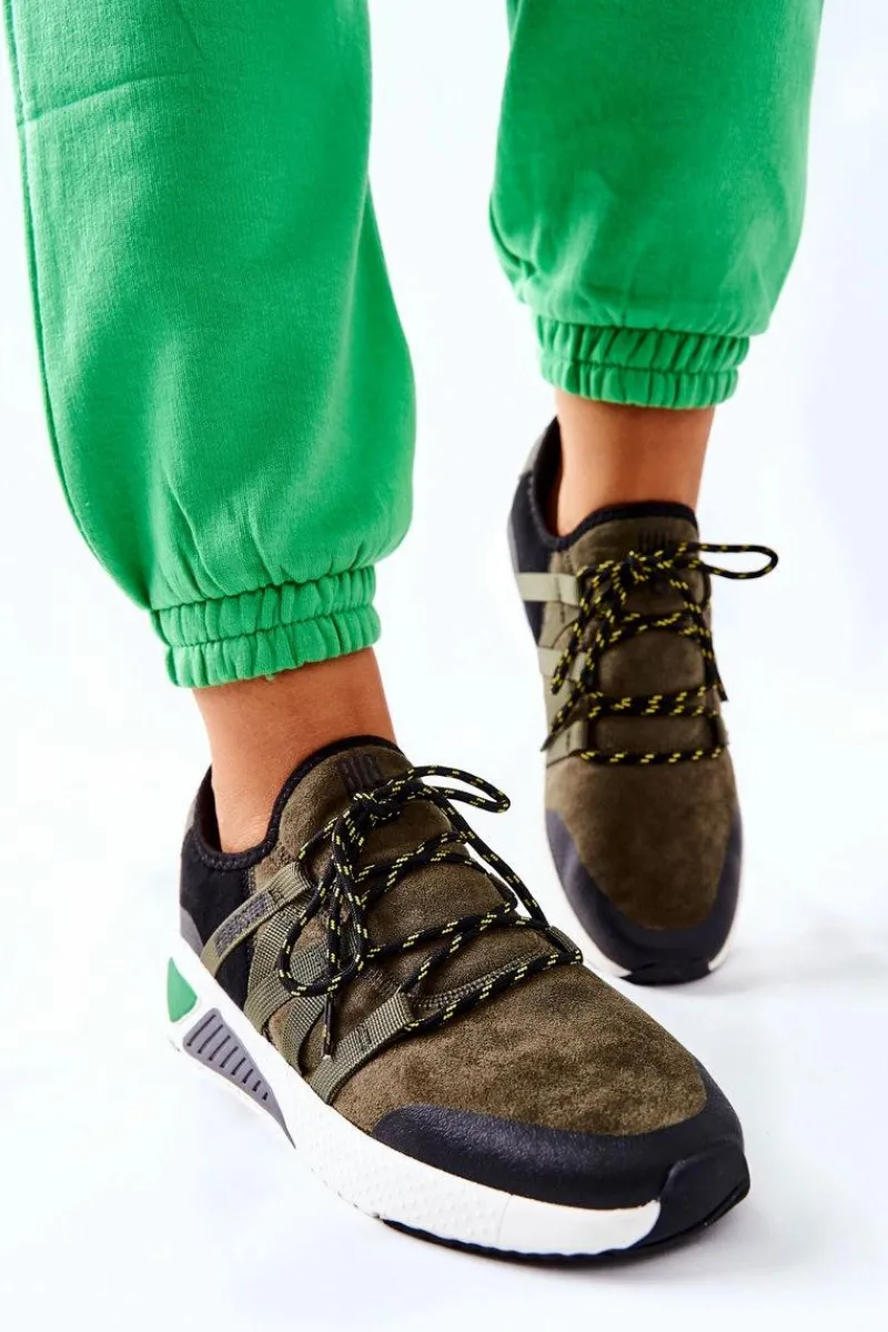 Outlet Sportowe Buty Memory Foam Big Star II274308 Khaki Damskie Trampki Damskie Big Star|Buty Sportowe Na Platformie