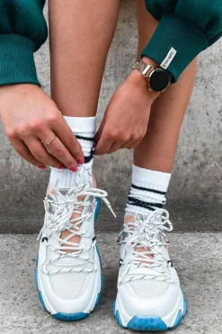 Buty Sportowe Na Platformie>GOE Sportowe Buty Na Dużej Podeszwie HH2N4034 Biało-Różowe