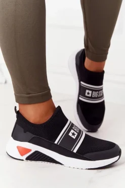 Trampki Damskie Slip-On|Trampki Damskie Big Star>Big Star Shoes Sportowe Buty Slip-On Memory Foam Big Star HH274536 Czarne